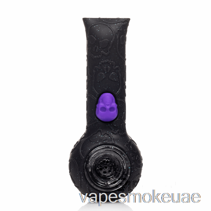 أنبوب يد Vape Uae Stratus مصنوع من السيليكون على شكل جمجمة النمر اللامع (أسود لامع / نحلة خضراء فوق البنفسجية)